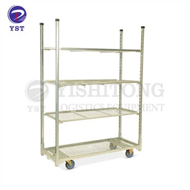 Estantes de malla con carrito danés